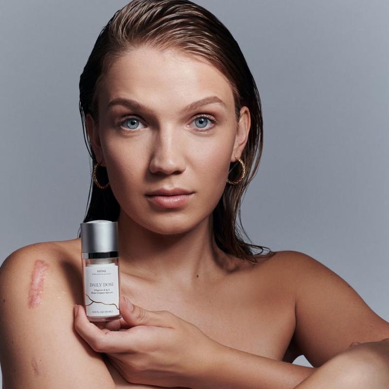 ESTAS Daily Dose Scar Cream Serum - Lightweight Hydrating Moisturizer with Hyaluronic Acid & Vitamin E for Smoother Skin Repair & Visible Results - Moisturizing
