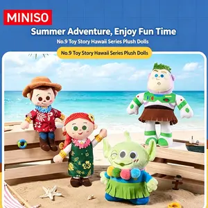 MINISO Toy Story Hawaii Series Plush Figures, Cute Woody/Buzz Lightyear/Jessie/Alien Summer Themed Plush Toys, Collectible Dolls for Kids & Fans, Ideal Birthday & Holiday Gifts