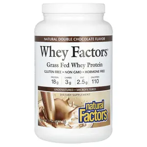 Natural Factors Whey Factors, Grass Fed Whey Protein, Natural Double Chocolate, 2 lb (907 g)