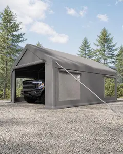 10x20 ft Heavy Duty Portable Carport Garage, All-Weather Shelter with Roll-Up Doors & 4 Mesh Windows, 200g Waterproof UV Protected PE Tarp, 800LBS Roof Load for Car Truck SUV Boat ATV Outdoor Storage