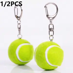 Tennis Keychain Pendant, Mini Tennis Keychain, Cute Backpack Charm, Unique Gift Idea, Floating Round Design, Sports Lover Accessory