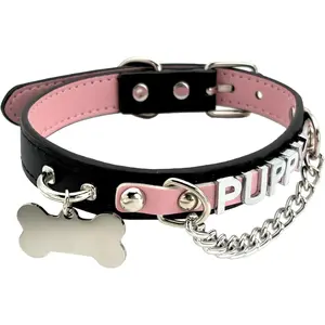 Leather Choker Collar Necklace For Women,Cute Skull Gothic Punk Rock Choker Necklace Collars