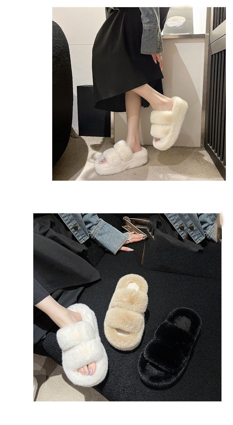 Women's Plush Open-Toe Mule Slippers with Thick Sole - Comfortable & Warm for Home & Casual Outings