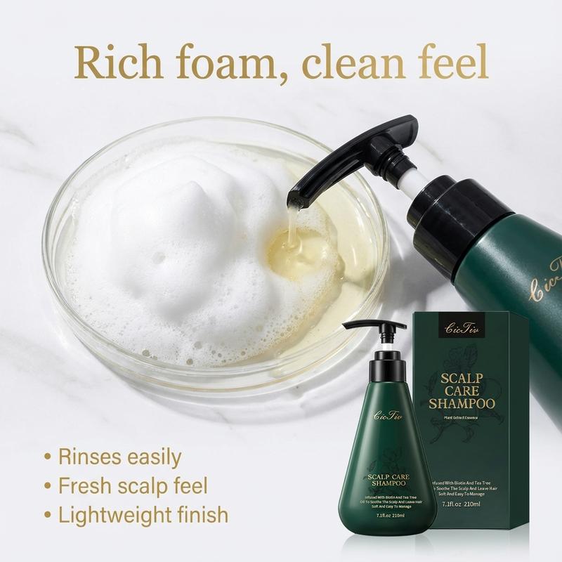 Scalp Care Shampoo with 15 Precious Botanicals, Gently Cleanses and Nourishes Scalp, Promotes Hair Growth, Strengthens Strands, Hair Loss Treatment for Thinning Hair, Unisex, Controls Oil and Boosts Volume, 7 oz (210 ml)