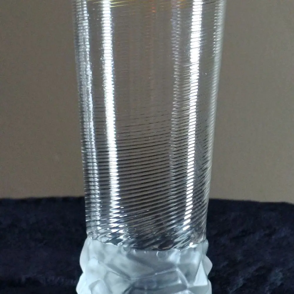 Rare MCM Highball glass, Friesian swirl, Satin Boulder base, Real 24k Gold rim 7" Vintage