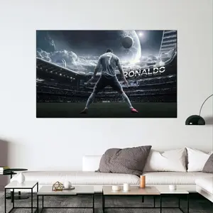Ronaldo Wall Art Set, Football Legends Poster, Soccer Player Canvas, Game Room Decor, Iconic Sports Moment Print v1