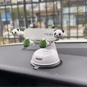 Panda Plush Phone Holder Car Mount Suction Cup Dashboard Support Navigation In-Car Vehicle New Model, 1pc Panda Doll Mobile Stand, Car Cellphone Mount, Car Accessory