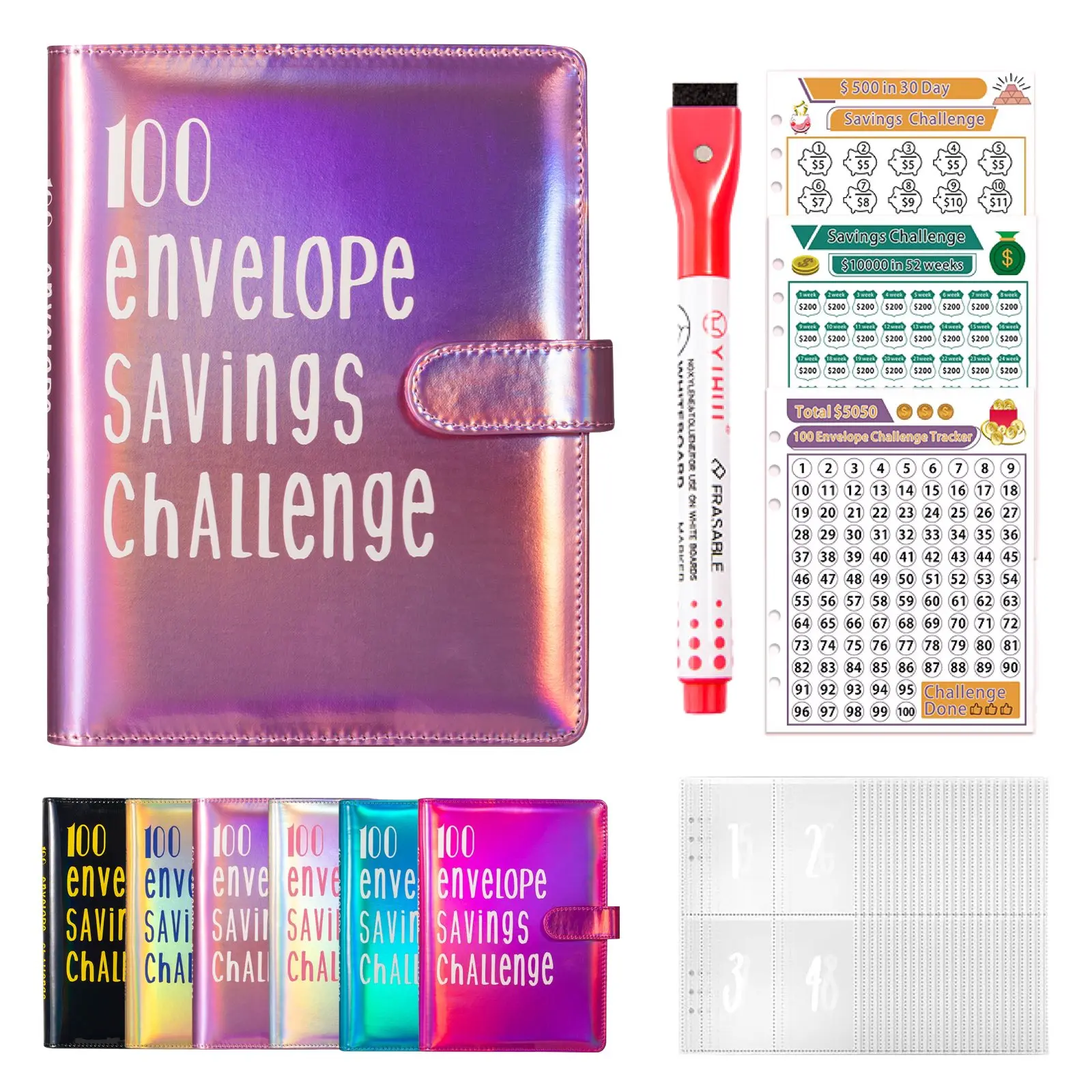 100 days Money Saving Challenge,   Savings Challenges Budget Book Binder ,financial organizer M