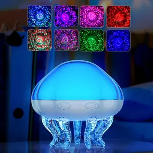 2-in-1  Wave & Jellyfish Projector Light with Remote Control,Timer autoOff,8Color Changing Night Light for ,USB  Mood Lamp for Bedroom,Christmas Birthday  (Jellyfish)