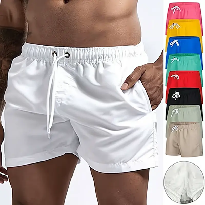 summer jorts Men's Swim Shorts Swim Trunks Quick Dry Board Shorts Bathing Suit Breathable Drawstring With Pockets for Surfing Beach Summer