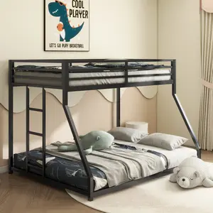 Adam Sturdy Twin over Full Bunk Bed Metal for Kids and Adult, Low Profile Twin over Full Bunk Bed with Ladder and Guardrails, Easy Climbing, Beds for Bedroom, Same as Original B083124171