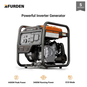 【Father's Day Gift】Efurden Power Equipment 4400 Watts Inverter Generator Gas Powered, Portable Open Frame Generator, Low Noise with ECO Mode, RV Ready, Emergency Home Backup