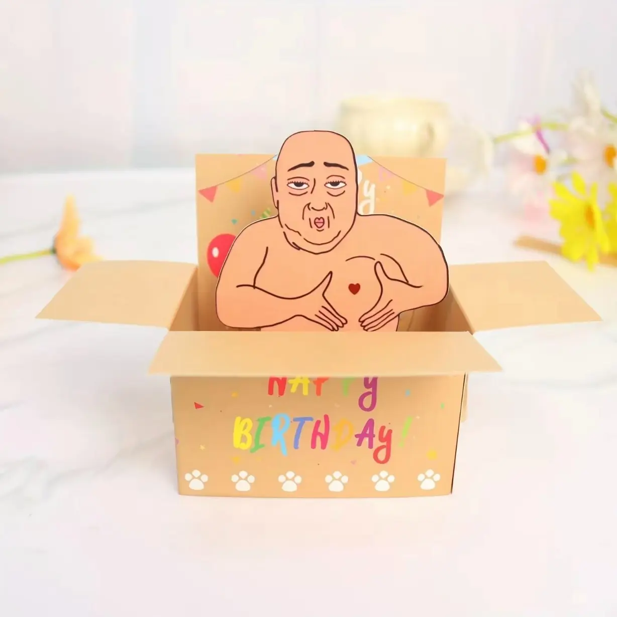 Happy Birthday Pop-Up Card, Greeting Card, 3D Character DesignBirthday Card with Heart Balloons & Confetti, GiftCard for Birthdays, Birthday Card for Boyfriend, Anniversaries, Party Invitations, Fun Party Cards