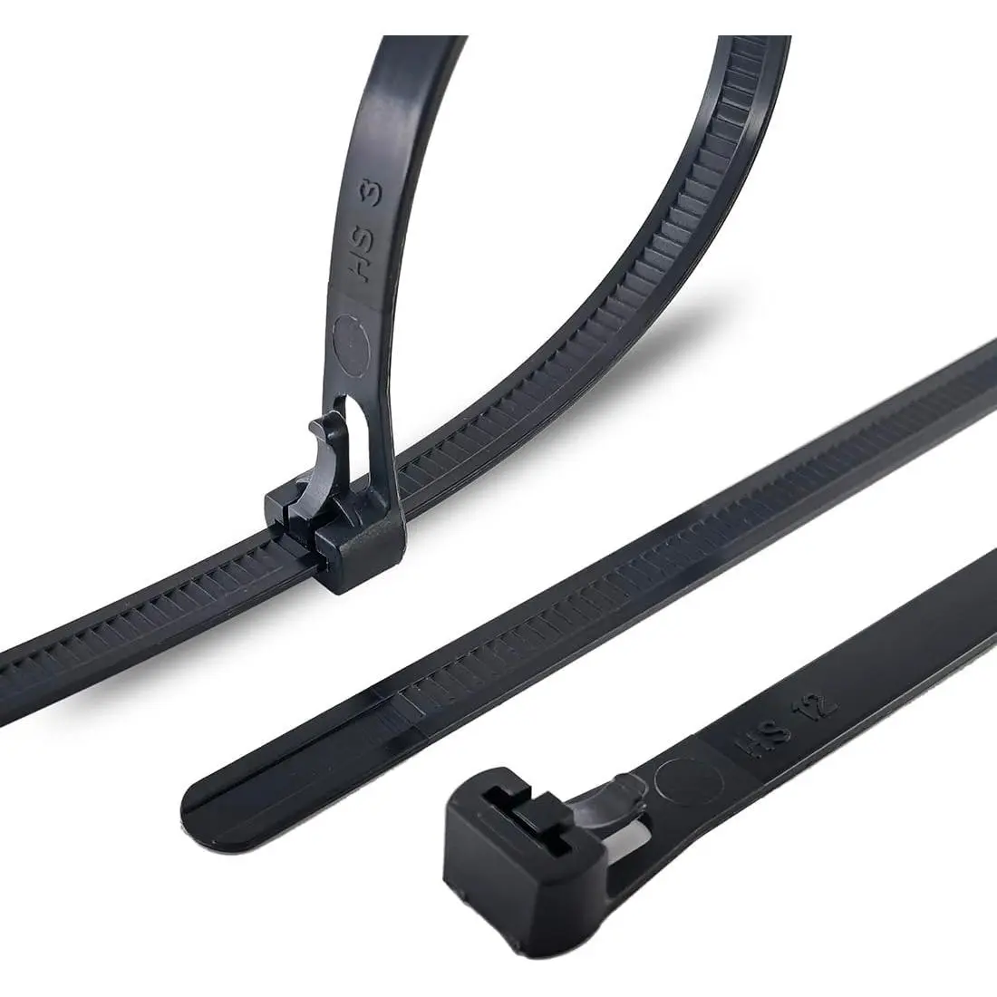 Zip Ties 8 Inch Releasable Plastic  Tie Straps 100 Pack Black,Adjustable 50LBS Wide Wire Zip  Heavy Duty,Outdoor String Lights-Fixing,Luggage Locking