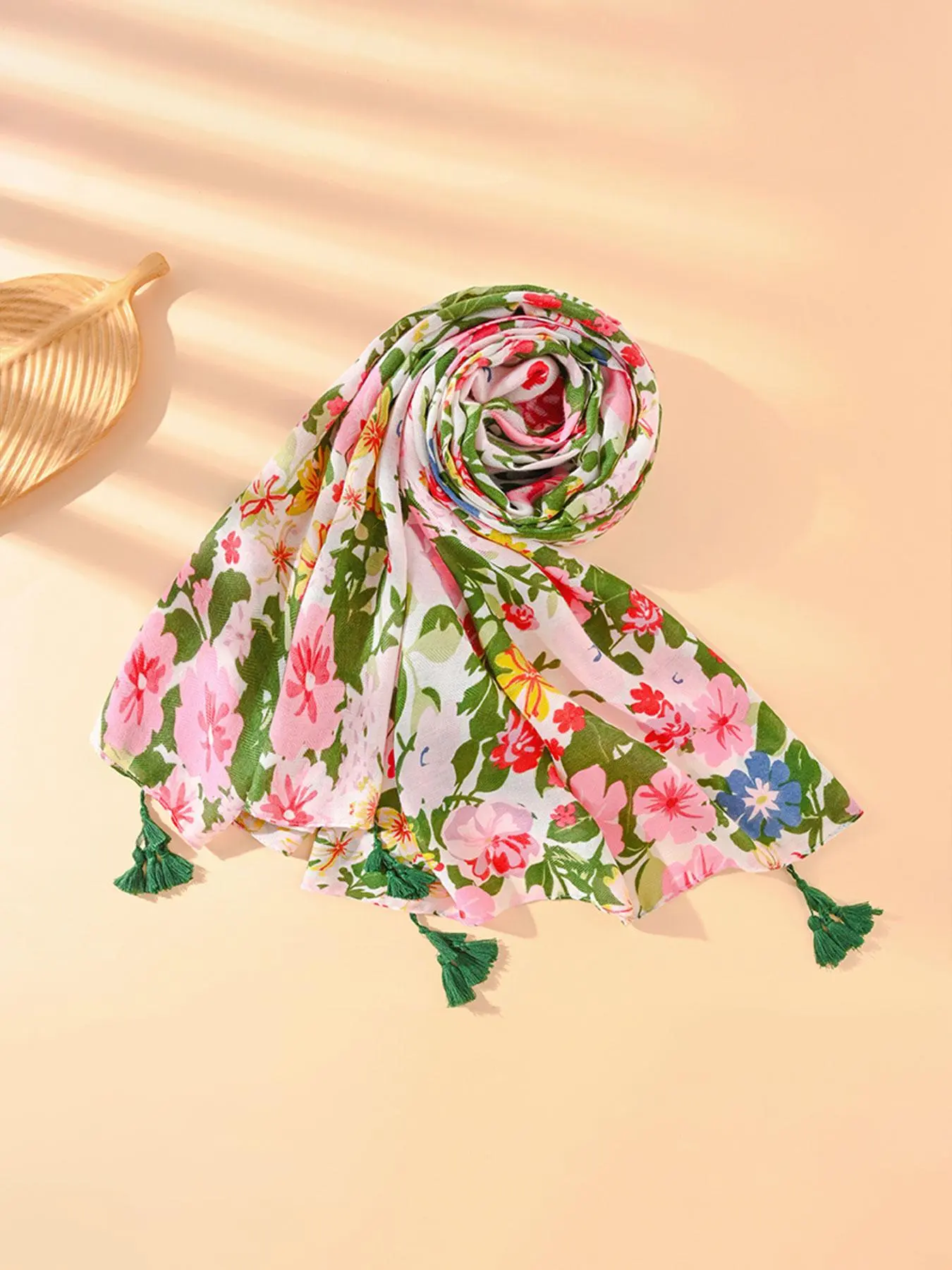Women's Ditsy Floral Print Scarf, Fashionable Soft Lightweight Boho Floral Shawl for All Seasons, Casual Versatile Scarf for Women & Girls, Floral Pattern Shawl, Boho Shawl Wrap