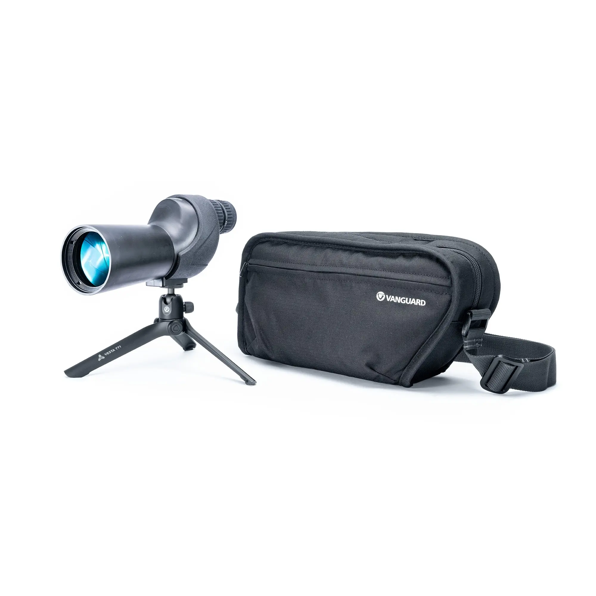 Vanguard Vesta 350S Spotting Scope with 12-45x Eyepiece & TT-1 Tripod Kit Black 50mm Objective Lens 156.6 ft Field of View for Bird Watching and Hunting
