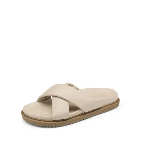 Dream Pairs Women's Minimal Casual Fashion Sandals - Chic, Criss-Cross Strap, Roomy, Anti-Skid, Textured, Supportive Cushioned Footbed, Round Toe, Indoor Footwear, Fashionable Flat Sandals, Footwear Fashion