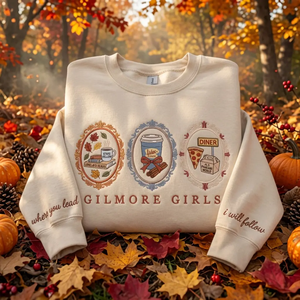 Star Hollow Embroidered Sweatshirt, Fall Girls Coquette Shirt, Cozy Vibes Crewneck, Autumn Lover Gift