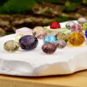 100g with box Pieces Crystal Glass Beads for Jewelry Making Suncatcher Faceted Bicone Assorted Loose Sparkly Beads for Bracelets Necklace Pendants Jewelry Making Supplies(Colorful)