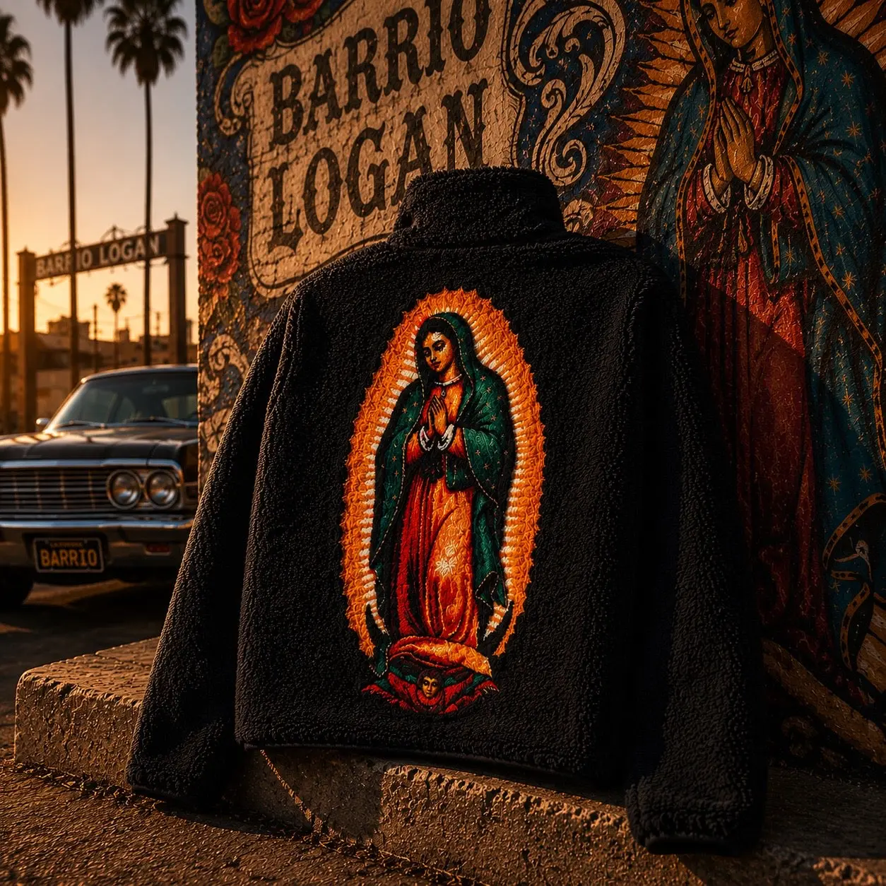 Virgen de Guadalupe Sherpa Jacket