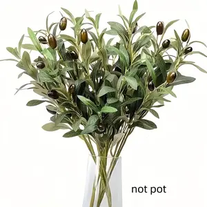 4/12 Piece Lifelike Olive Branches, Artificial Leaves, Fake Plastic Plants Decoration for Home Decor and Wedding Arrangements, Perfect Party Gifts and Creative Presents