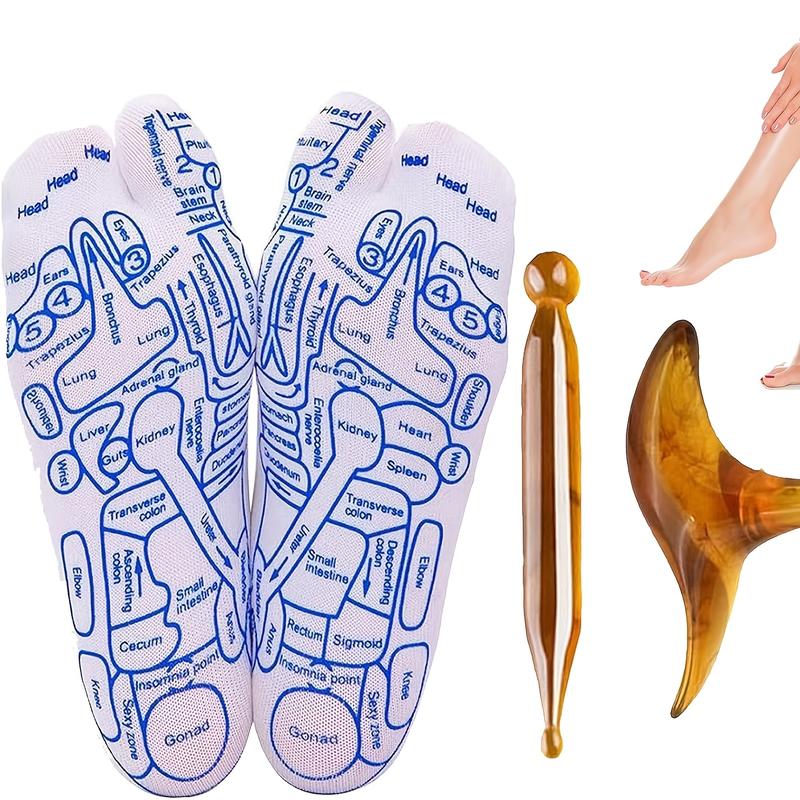 Reflexology Bliss Sock Set - Relieves Body Stress & Aches with Massage Tool, Acupressure, Feet Acupuncture Point Massage Pen, and Trigger Health & Wellness - Promotes Relaxation, Improves Circulation, and Boosts Energy