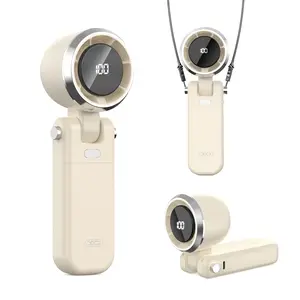 3-IN-1 Portable Handheld Fan,Ultimate Flexibility, High-Power Motor, LED Display, 16 Hrs Cooling, 4000mAh Rechargeable, 5-Speed, Foldable Design, for Travel Cruise Beach