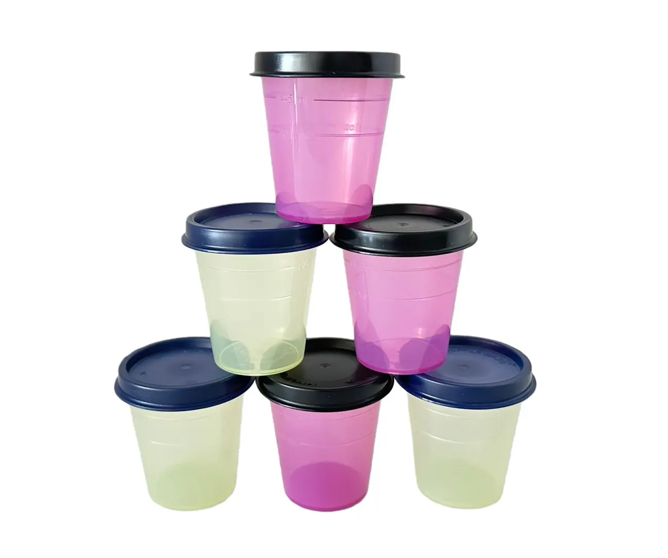 Mini Midgets Container 2oz Set of 6 Pink and Green - Perfect for Storage and Organization