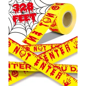Halloween Decorations,Outdoor Caution Tape,Halloween Party Decorations,Indoor Do Not Enter,Crime Scene Warning Tape,Roll Scary Safety Hazard Signs Haunted House Danger Spooky Area,masks dog black,Ornaments