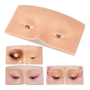 Professional Reusable Silicone Makeup Practice Board with Realistic Skin Texture Suitable for Eyebrow Tattoo Training, Eyeliner & Eyeshadow Practice, Face Pad for Aspiring Artists, Beauty, Hobbyists - Multi- Training