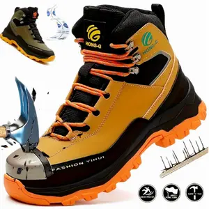 NIEION Indestructible Steel Toe Safety Shoes – Anti-Smash, Puncture Proof, Wear-Resistant Work Boots for Men & Women