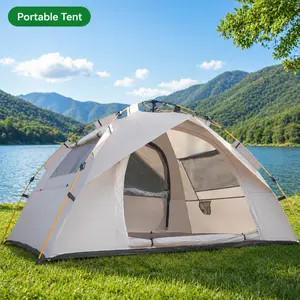 Automatic Quick-Open Beach Outdoor Tent, Multifunctional Portable Sunproof And High Quality, Essential for Hiking, Camping, Picnics, All-Season Square Camp Tent, Suitable for Independence Day Music Festivals And Outdoor Activities tiktokshopspringglowup