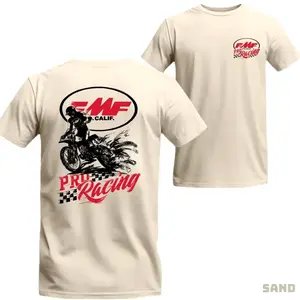Fmf Racing Pro T-Shirt Vintage Dirt Bike Graphic Tee Classic Motocross Shirt for Racing Fans Short Sleeve Comfort Stre Clean Look Cotton Tee
