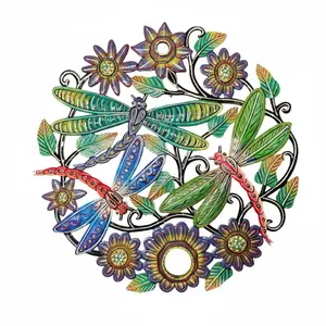 Haitian Dragonfly Painted Metal Wall Art