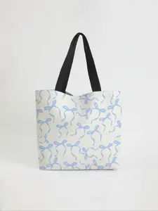 Bowknot Cherry Pattern Tote Bag, Casual Fashionable Storage Bag, Trendy Versatile Shopping Bag for Women & Girls