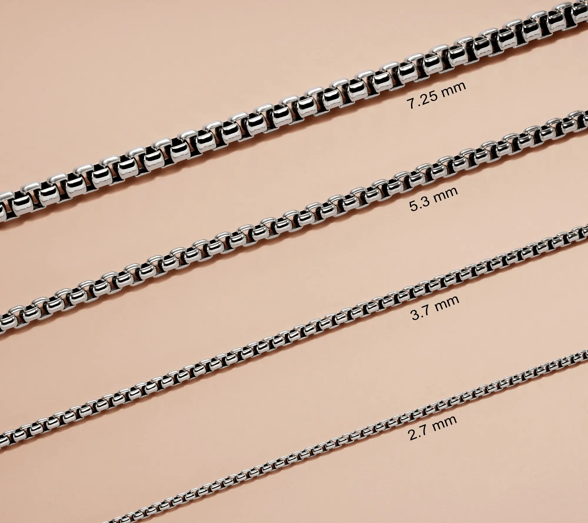 JAI Sterling Silver 2.7mm Box Chain Bracelet