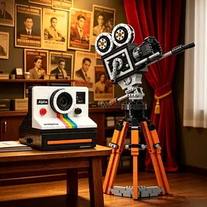 Micro-Particle 3D Building Block Set, Camera DIY Educational Model, ABS Material Home Desktop Art Decoration, Ideal Office Holiday Gift