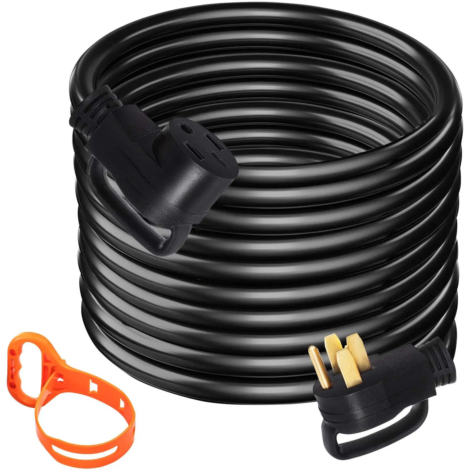 36 Ft 50 Amp RV Extension Cord Durable Premium Power Cord With Copper Wire 26.5 Mm Diameter RV Cable For Trailer Motorhome Camper With Handles Heavy Duty Construction Weather Resistant, UL Listed, Outdoor Use Ready