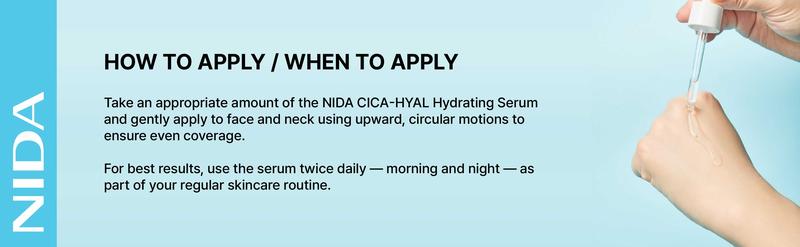 NIDA Hydrating Renewal Serum(s) CICA Hyaluronic acid Peptide Propolis Dry Skin Wrinkles