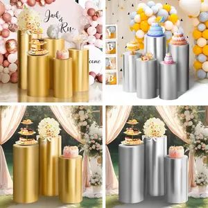 Spandex Cylinder Pedestal Stand Covers for Party Decoration, Ideal for Weddings & Birthdays, Durable Design Ddz132
