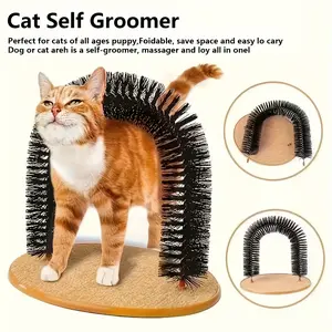 1 Piece of Cat Selfservice Grooming Replacement Brush Arched Grooming Brush Arch Grooming Device and Massager Grooming Supplies Pet Cat Scratching Board Toy Fur Grooming Brush Friction Column Suitable for Indoor and Pet Litter Perfect Gift for Pets