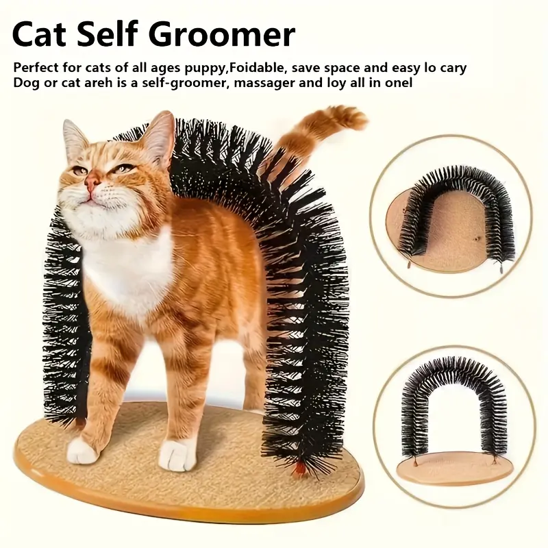 1 Piece of Cat Selfservice Grooming Replacement Brush Arched Grooming Brush Arch Grooming Device and Massager Grooming Supplies Pet Cat Scratching Board Toy, Scratching Post Brush Friction Column Suitable for Indoor and Pet Litter Gift for Pets