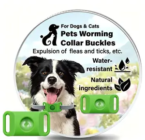 Pet Flea Tick Lice Prevention Silicone Deworming Buckle with 3 Replacement Refill Capsules for Dogs Cats, Perfect for Pet Birthday Gift, Holiday Surprise & Daily Home Pet Supplies