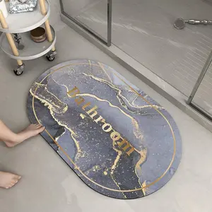 Cushion Anti-skid Bathroom Diatom Mud Absorbent Mat Carpet Marble Round