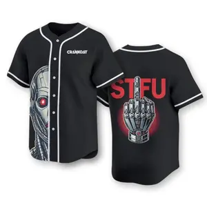 Crankdat STFU Jersey Shirt – Lost Lands Rave Baseball Button Up, EDM Fan Apparel