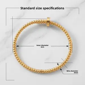 New titanium steel bracelet for women, non-fading bead stud jewelry, stainless steel bracelet, simple and fashionable niche design