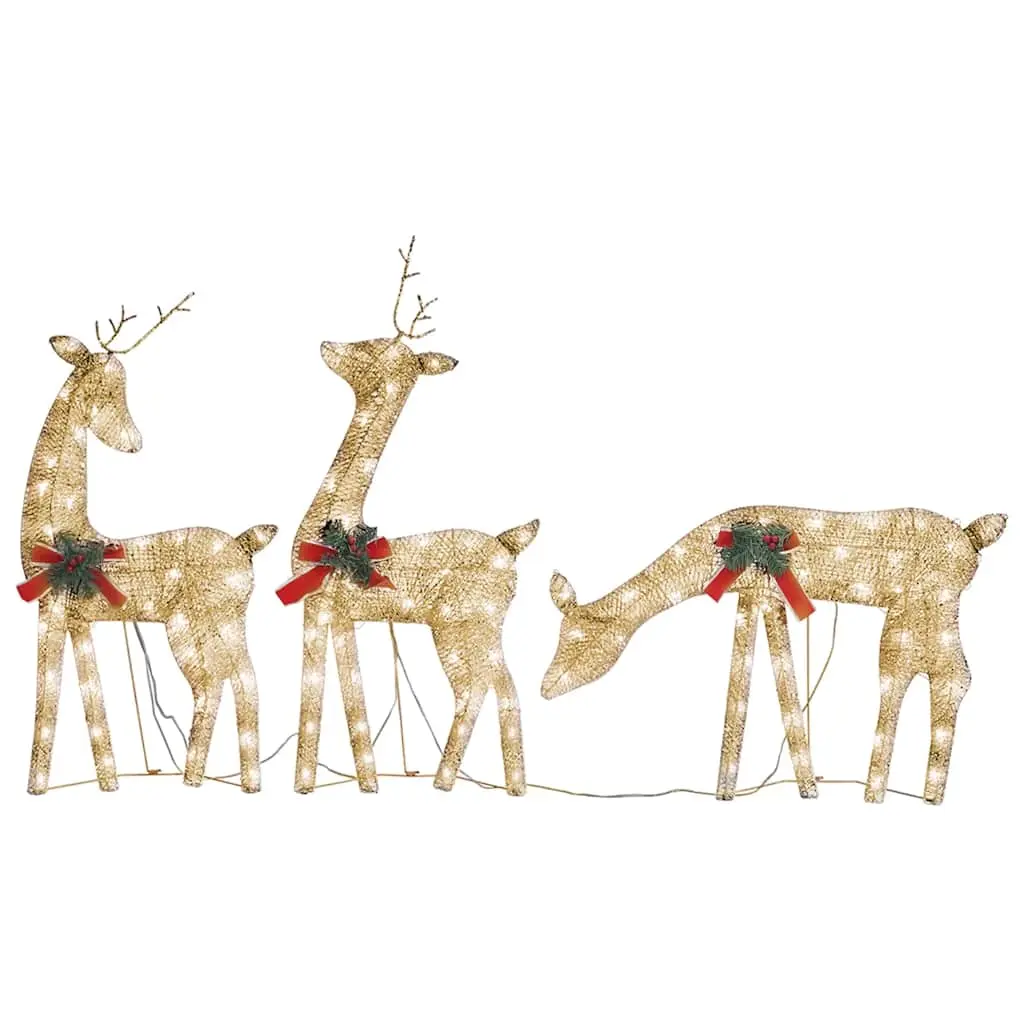 vidaXL Christmas Decoration Reindeer Family Christmas Lighting with LEDs Mesh 3009486