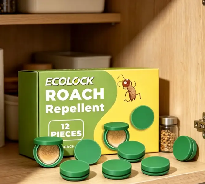 ECOLOCK Extra Strength Roach Repellent 12Pcs, WholeHouse Use Natural Cockroach Repellent Pods, Safe forKitchen, Closet, Drawers, Bathroom, Cabinet & Any IndoorCorners