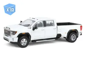 12 PACK 2022 GMC Sierra 3500 Denali Dually - WHITE FROST (2nd Edition) Diecast 1:64 Scale Model - Karson Diecast Co. 51678B