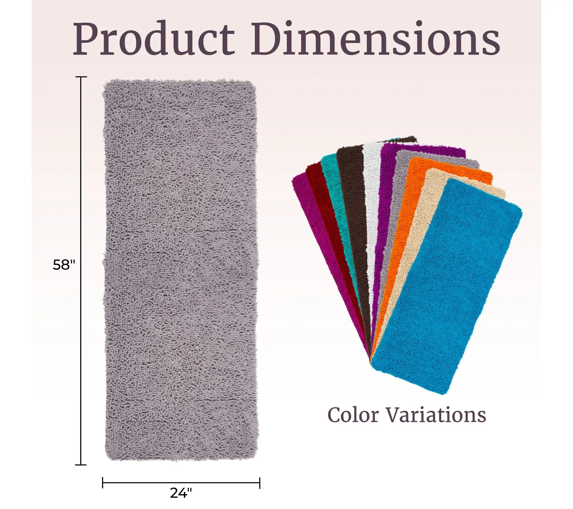 Lavish Home High-Pile Chenille Memory Foam Bathroom Rug